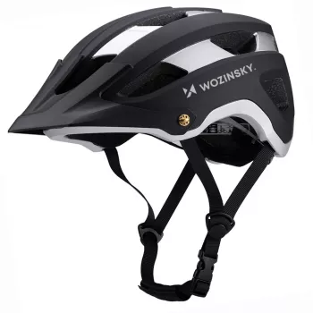 Wozinsky MTB šalmas su nuimamu skydeliu, lengvas 57-62 cm Juodas-Sidabrinis
