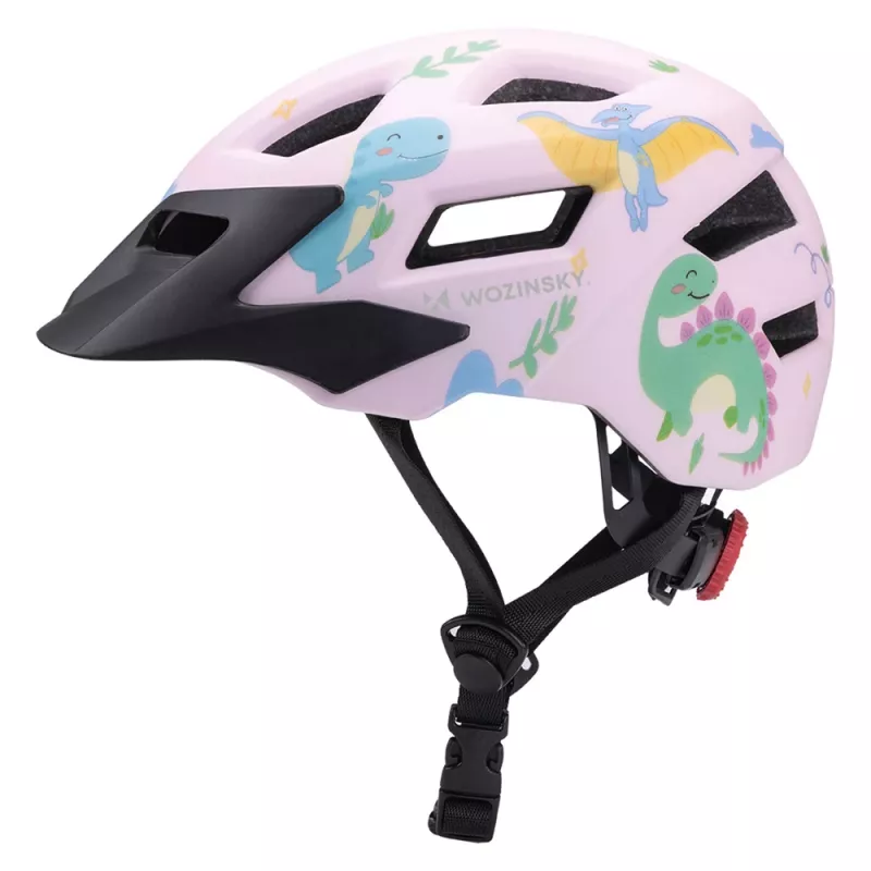 Vaikiškas Wozinsky MTB dviračių šalmas su nuimamu skydeliu 48-52 cm - Rožinis