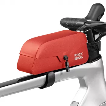 ROCKBROS Dviračio rėmo krepšys 0.9L Vandeniui atsparus su magnetiniu užraktu - Raudonas