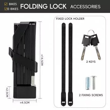 ROCKBROS Sulankstomas Dviračio Spyna 32140003001 Su Laikikliu 88cm Juoda