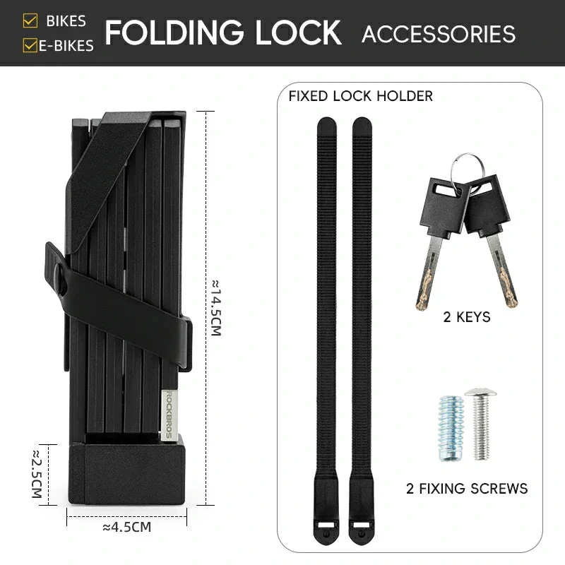 ROCKBROS Sulankstomas Dviračio Spyna 32140003001 Su Laikikliu 88cm Juoda