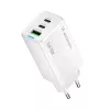 Wozinsky GaN 65W įkroviklis su USB-A ir 2x USB-C prievadais bei USB-C laidu 65W - Baltas
