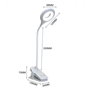 WOZINSKY Mini Wireless LED Reading Lamp su spaustuku ir USB-C laidu - Balta