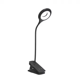 WOZINSKY Mini Wireless LED Reading Lamp with Clip and USB-C Cable - Black
