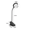 WOZINSKY Mini Wireless LED Reading Lamp with Clip and USB-C Cable - Black