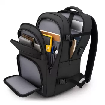 Wozinsky WPW-20L kelioninė kuprinė su skyriumi nešiojamam kompiuteriui iki 15 inch, 40x20x25 cm, rankiniam bagažui, 20L - Juoda