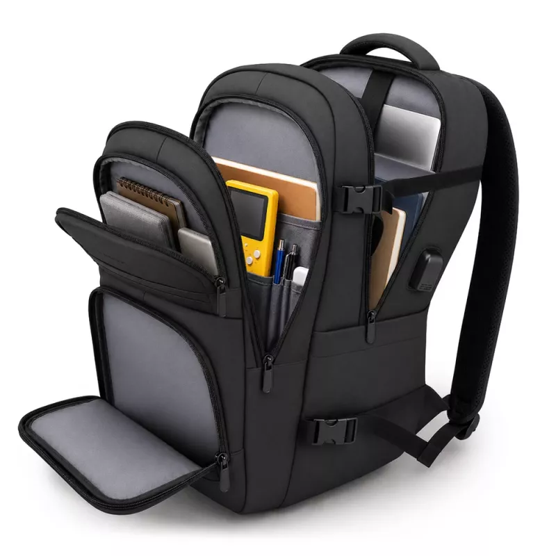 Wozinsky WPW-20L kelioninė kuprinė su skyriumi nešiojamam kompiuteriui iki 15 inch, 40x20x25 cm, rankiniam bagažui, 20L - Juoda
