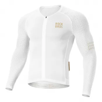 ROCKBROS YDCX008 Diamond Long Sleeve Cycling Jersey XXL White