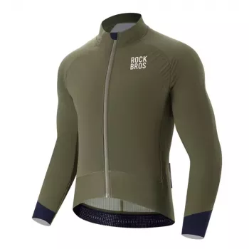 ROCKBROS YDWT014 Žieminė dviejų sluoksnių vilnonė dviračių striukė XL Žalia