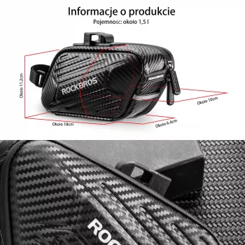ROCKBROS B59 Dviračio balno krepšys 1.5L – Juodas