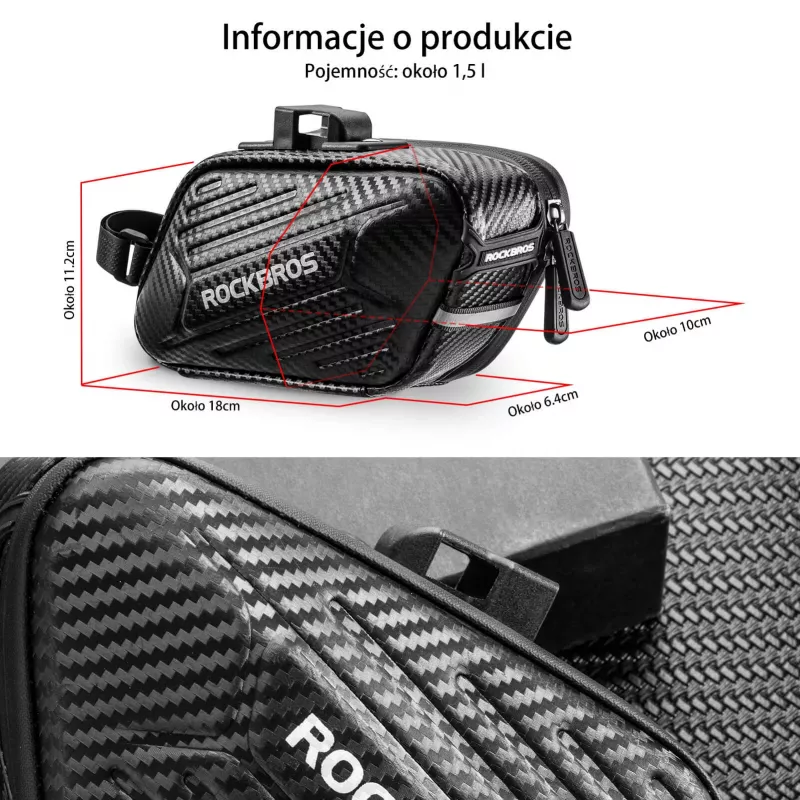 ROCKBROS B59 Dviračio balno krepšys 1.5L – Juodas