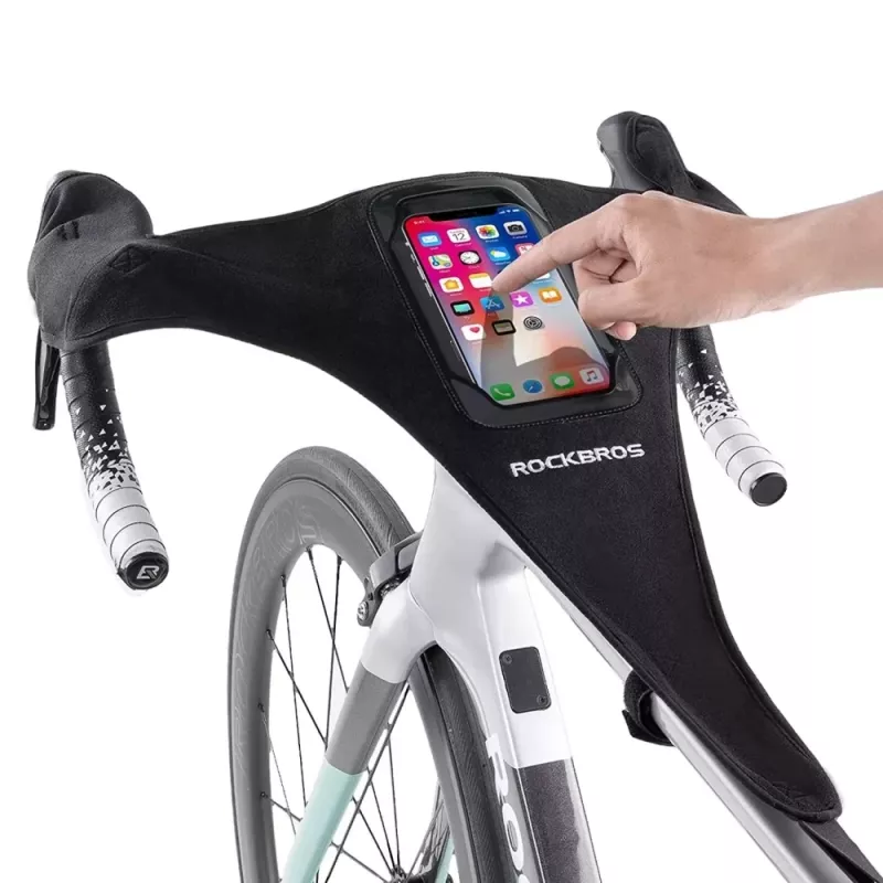 ROCKBROS D78 Bicycle Sweat Guard with Phone Pocket and Touchscreen Window - Black
