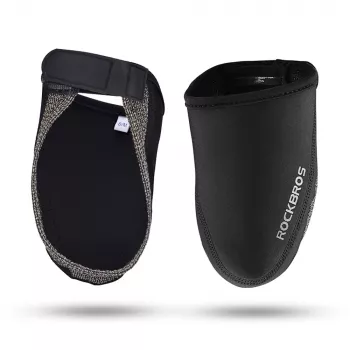 ROCKBROS LF1030 Windproof Thermal Toe Covers for Cycling Shoes, Black, EU 36-42