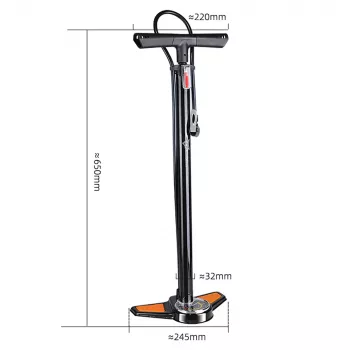 ROCKBROS Grindinis Pompa GP6532B su Slėgio Matuokliu - Juoda/Oranžinė
