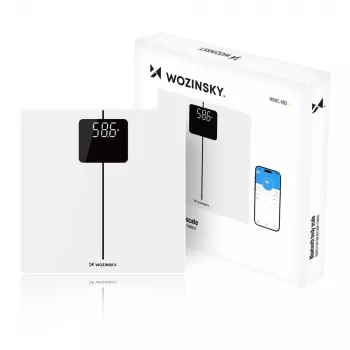 Išmaniosios vonios svarstyklės Wozinsky WIWL-180 su Bluetooth, baltos