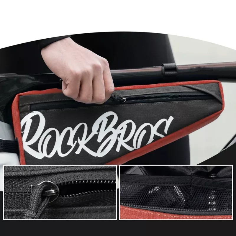 Rockbros G008 Flash Journey Dviračio Rėmo Krepšys – XL, Raudonas