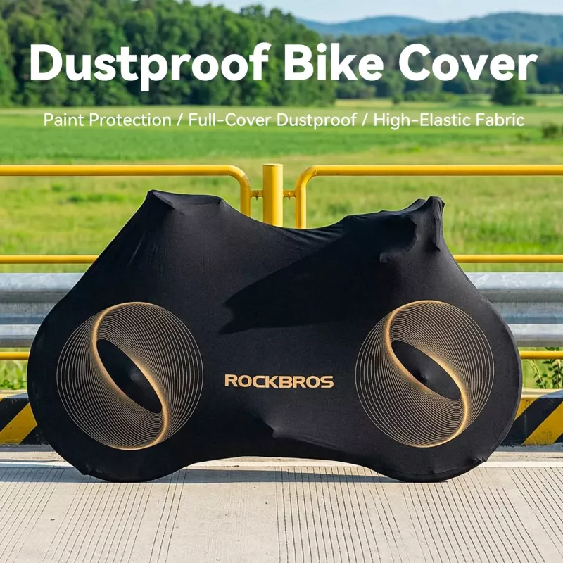 Rockbros D97 elastingas dviračio uždangalas 24-29 colių ir 700C dviračiams, juodas