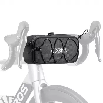 Rockbros TL001 Road to Sky 1.9L vandeniui atsparus dviračio vairinis krepšys – juodas