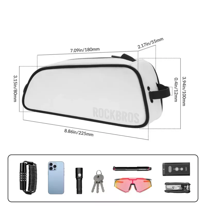Rockbros TL004 ROAD TO SKY Waterproof Frame Bag 0.7L White