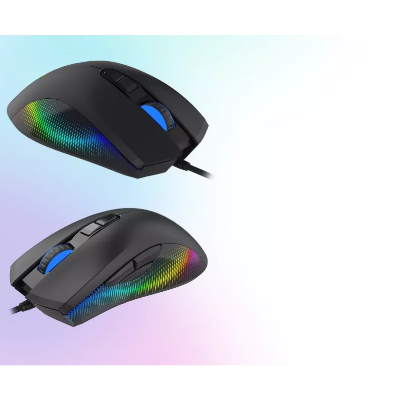 AQIRYS Phoenix laidinė RGB žaidimų pelė, 12000 DPI, juoda