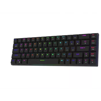 AQIRYS Agena 65% žemo profilio belaidė mechaninė klaviatūra, Gateron Red jungikliai, juoda