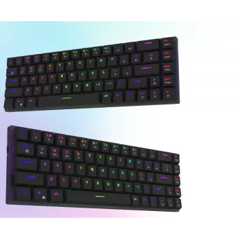 AQIRYS Agena 65% žemo profilio belaidė mechaninė klaviatūra, Gateron Red jungikliai, juoda