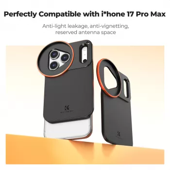 KF Protective Photography Case su 58 mm lęšio laikikliu, skirtas Apple iPhone 17 Pro Max - Juoda