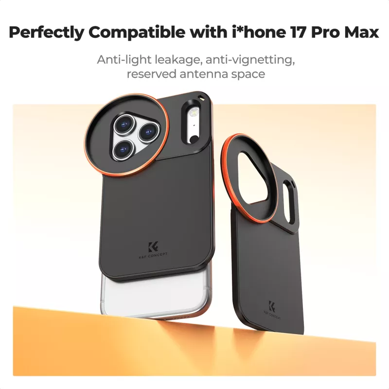 KF Protective Photography Case su 58 mm lęšio laikikliu, skirtas Apple iPhone 17 Pro Max - Juoda