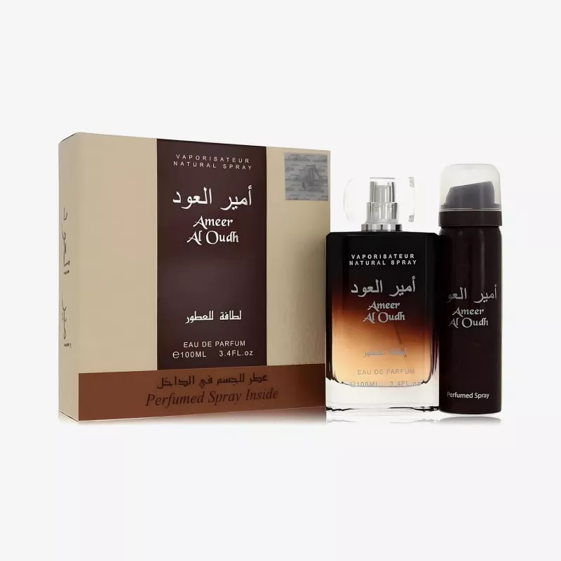 Lattafa Duo Ameer Al Oudh Eau de Parfum 100ml + Perfumed Spray 50ml Dovanų Rinkinys