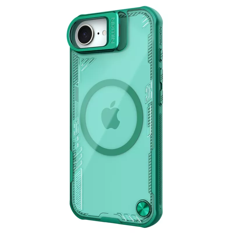 Nillkin Iceblade Prop Magnetinis Dėklas su Stovu, skirtas iPhone 16e / 17e - Žalia