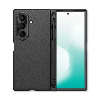 Nillkin Super Frosted Shield Fold Dėklas Samsung Galaxy Z Fold 7 su S Pen Laikikliu - Juodas