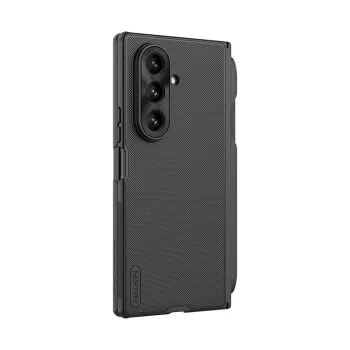Nillkin Super Frosted Shield Fold Dėklas Samsung Galaxy Z Fold 7 su S Pen Laikikliu - Juodas