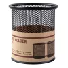 Deli Mesh Round Pen Holder 9.1x9.8x9.8cm Black