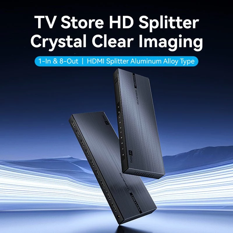 VENTION HDMI Splitter 1 Input 8 Output 4K@60Hz Black