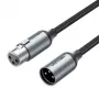 VENTION BKHHI XLR Mikrofono laidas 3m Juodas Nailono pynė su Aliumininėmis jungtimis