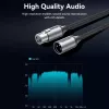 VENTION BKHHI XLR Mikrofono laidas 3m Juodas Nailono pynė su Aliumininėmis jungtimis