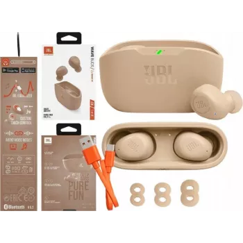 JBL Wave Buds Belaidės Ausinės „True Wireless“ Smėlio Spalvos