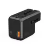 CHOETECH PD6038 38W GaN USB-C Įkroviklis su USB-A, Keičiamais Kištukais (EU/US/UK/AU) - Juodas