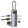 Baseus Metal Gleam 7-in-1 USB-C Hub HDMI 4K 60Hz 3x USB 3.0 USB-C PD SD microSD pilka