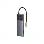 Hub USB-C Baseus Metal Gleam II 10-in-1 HDMI USB-A USB-C RJ45 SD/TF - Space Gray