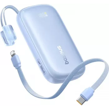 Baseus EnerFill FC21 Qpow 3 Ultra 10000mAh 45W Power Bank su atjungiamu USB-C/Lightning laidu - Mėlyna