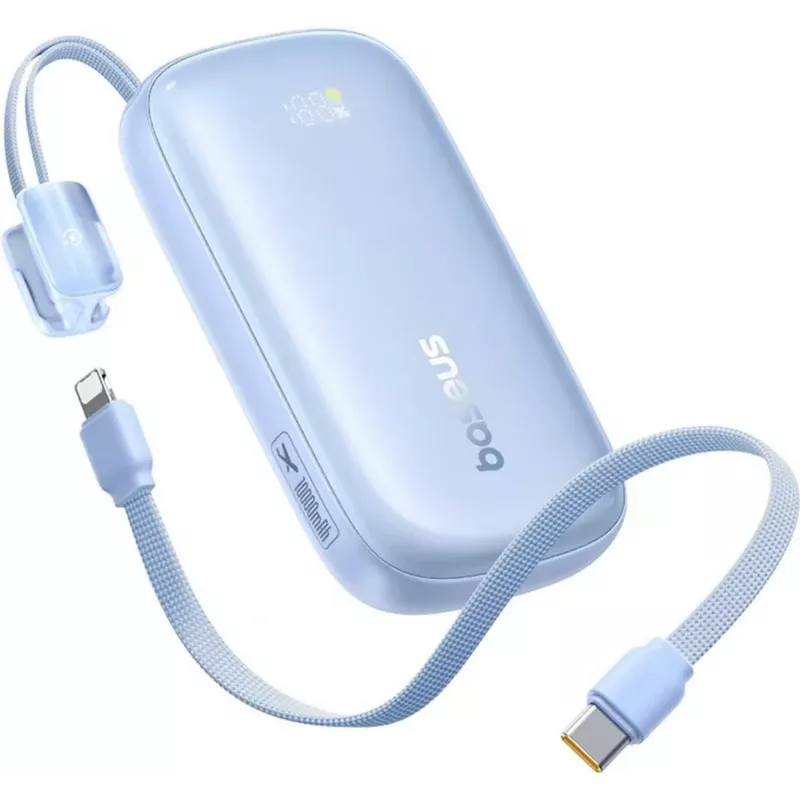 Baseus EnerFill FC21 Qpow 3 Ultra 10000mAh 45W Power Bank su atjungiamu USB-C/Lightning laidu - Mėlyna