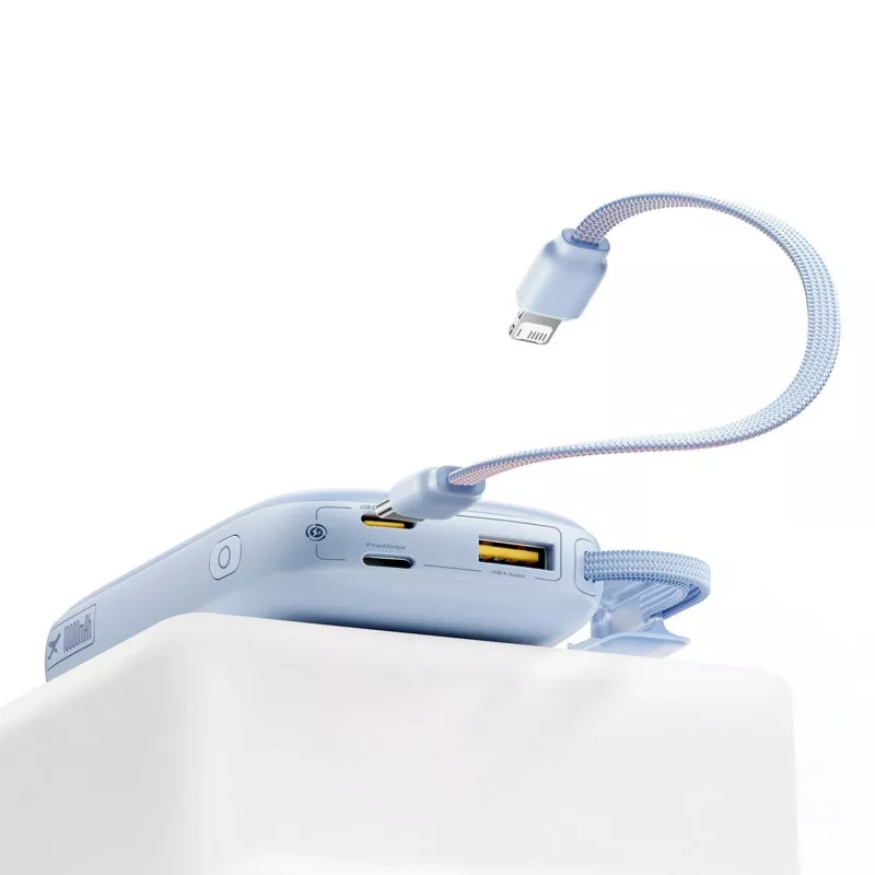 Baseus EnerFill FC21 Qpow 3 Ultra 10000mAh 45W Power Bank su atjungiamu USB-C/Lightning laidu - Mėlyna