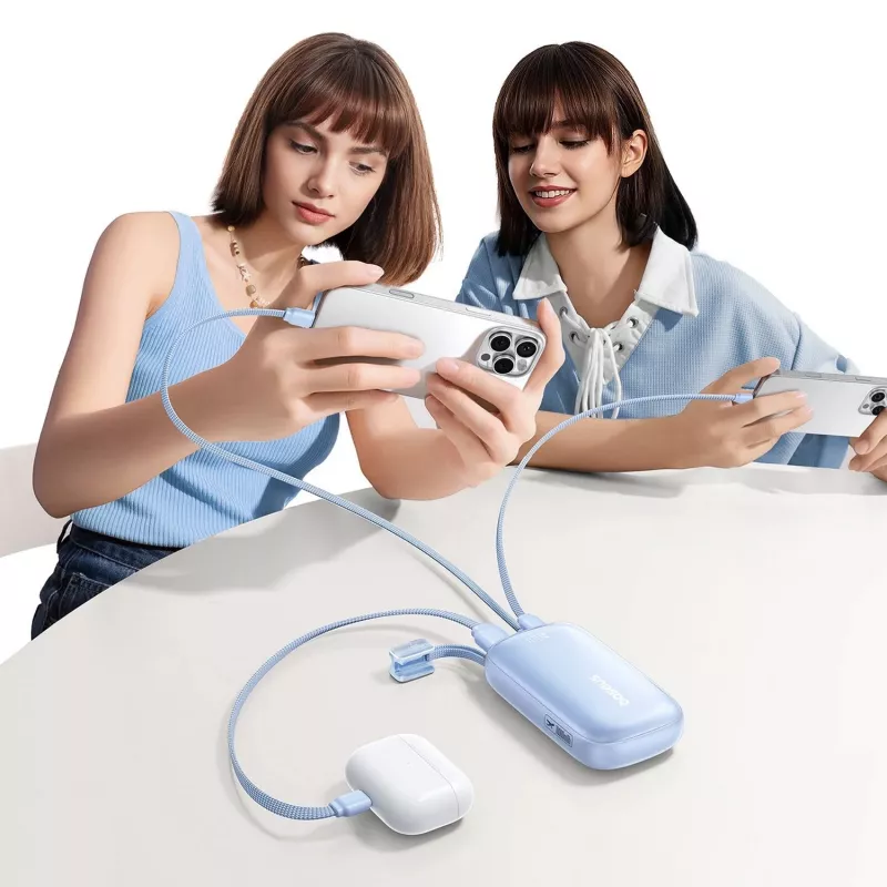 Baseus EnerFill FC21 Qpow 3 Ultra 10000mAh 45W Power Bank su atjungiamu USB-C/Lightning laidu - Mėlyna