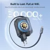 Baseus EnerCore CJ11 45W automobilinis įkroviklis su USB-C prievadu ir ištraukiamu USB-C laidu - Juoda