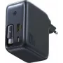 Baseus EnerCore CJ11 100W GaN sieninis įkroviklis su įtraukiamu USB-C laidu, 2 USB-C ir 1 USB-A prievadais, juodas