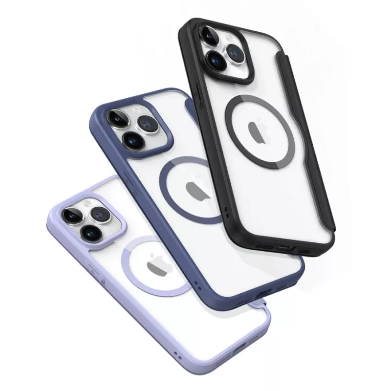 Dux Ducis Skin X Pro Folio Case with MagSafe for Apple iPhone 15 Pro Max, Juoda