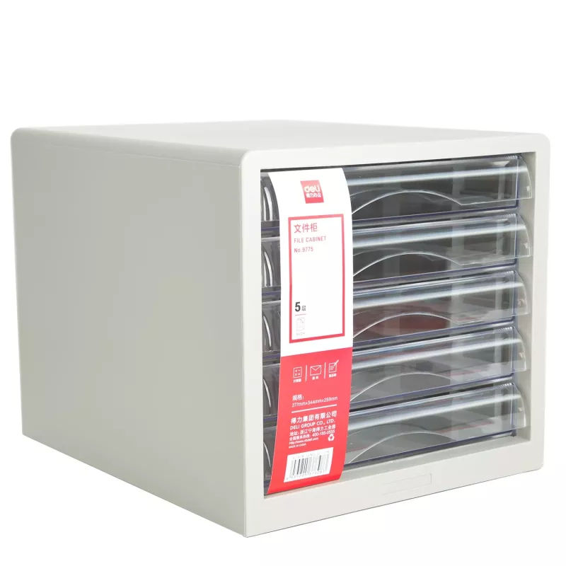 Deli stalčinis modulis 5 stalčiai 27.5x34x26 cm šviesiai pilkas