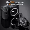 K&F Concept PRO Objektyvo Laikiklio Adapteris Canon EOS EF/EF-S į M42 Fotoaparato Korpusą – Juodas