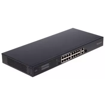 POE LANG NSW2020-16T1GT1GC-POE-IN Unmanaged PoE+ Switch, 16 PoE Portų, 230W